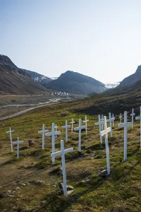 Framed Print : Old cemetery in Longyearbyen, Svalbard