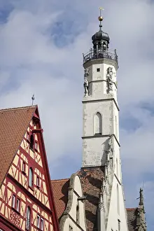 Old clock tower in Rothenburg