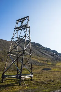 Old coal trolleys in Longyearbyen
