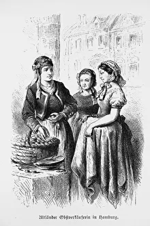 Old Country fruit seller in Hamburg