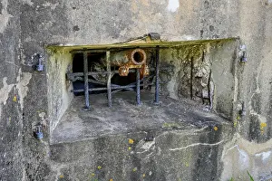 Old gun in Fort de Vaux, French fortress from the First World War