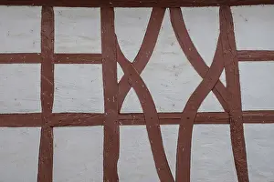 Framed Print : Detail of an old half-timbered house