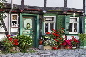 Old half-timbered house in Halberstadt Harz Mountains