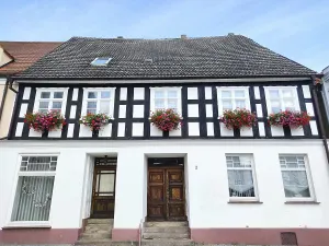 Old half-timbered house in Ueckermuende