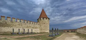 Old historic Fortress on the banks of the Dniester River