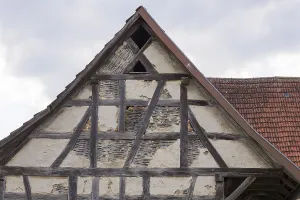 Old historic half-timbered house