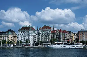 Old houses on the Strandvagen waterfront