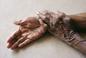 Old human hands