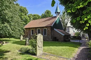 Old island church in the island village of Spiekeroog