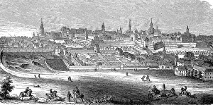 The Old Leipzig, Germany, digitally restored reproduction of a 19th century original