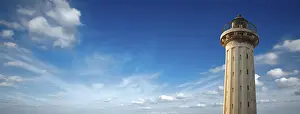 Old lighthouse in the blue sky