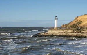 Old Lighthouse Karabush in the resort village of Morskoe near Odessa