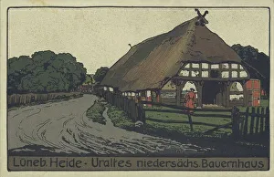 Old Lower Saxon farmhouse in the Lueneburg Heath