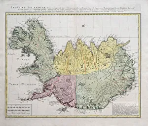 Old map of Iceland, Insulae Islandiae delineatio