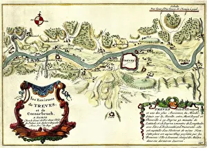 Old map of Trier from the year 1692