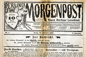 Old newspaper, first edition of the Berliner Morgenpost