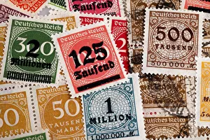 Old, postmarked stamps, inflation
