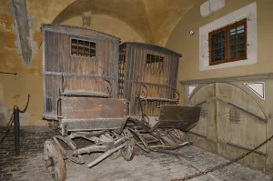 Old prison carriages, Medieval Crime Museum