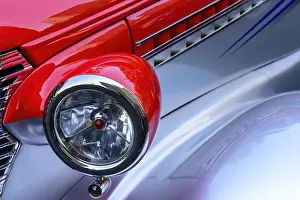 Framed Print : Detail of old red car in perfect condition, Brasil Framed Print : Detail of old red car in perfect condition, Brasil