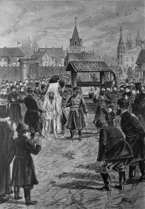 Old Russian traditions, pouring of water onto people who did not attend church service on Easter Sunday