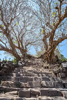 Old stairs at Wat Phou temple, Laos