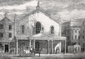 The old Theatre Royal on Princes Street in 1829