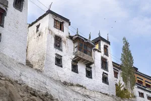 The old Thiksay monastery in Theksey small village