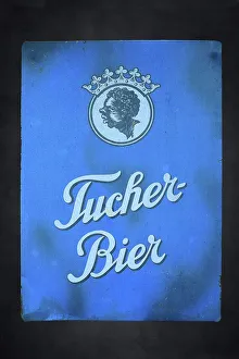 Old tin sign from the 1950s, Tucher beer of the brewery from Nuremberg