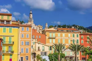 Old town architecture of Menton on French Riviera