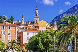 Old town architecture of Menton on French Riviera