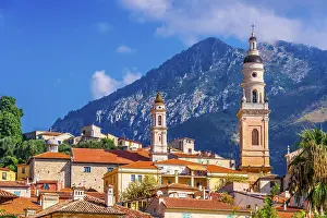 Old town architecture of Menton on French Riviera