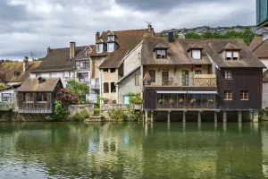 The old town centre of Ornans, the subject and home of Gustave Courbet