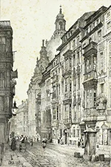 Old Town of Dresden in 1850, Saxony