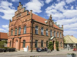 Old town hall in Simrishamn, brick building built in 1867