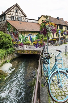 Old town with historic buildings and half-timbered houses