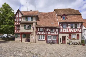 Old town, historic half-timbered houses