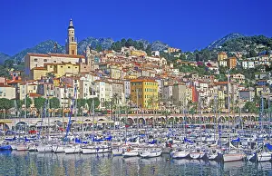 Old town and marina, Menton, Cote d'Azur