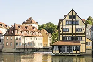 Old town at the river Regnitz in Bamberg
