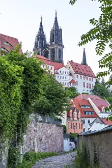 Old town with the towers of the cathedral on the castle hill