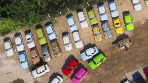 Old Trabant Car, Trabi, Aerial View