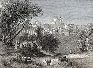 Old view of Ariccia, Metropolitan City of Rome
