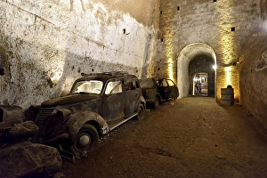 Old vintage cars in the Galleria Borbonica