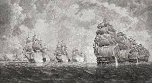 Old vintage photo of Battle of Pulo Aura, 1804