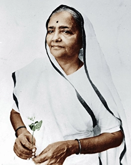 Old vintage photo of Kasturba Gandhi, India, Asia, 1930, Asia