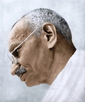 Old vintage photo of Mahatma Gandhi, India, Asia, 1945, Asia