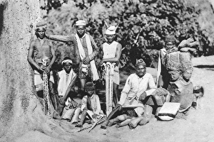 Old vintage photo of Natives of Elephanta Caves maharashtra India