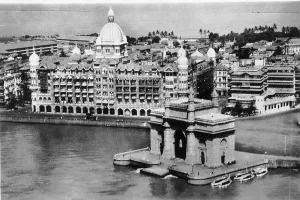 Old vintage photo of taj mahal and Gateway of India Apollo Bunder mumbai maharashtra India