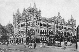 Old vintage photo of victoria terminus mumbai maharashtra India