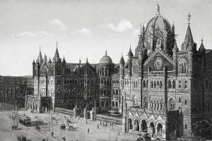 Old vintage photo of victoria terminus mumbai maharashtra India