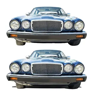 Old vintage retro car. Blue color english car